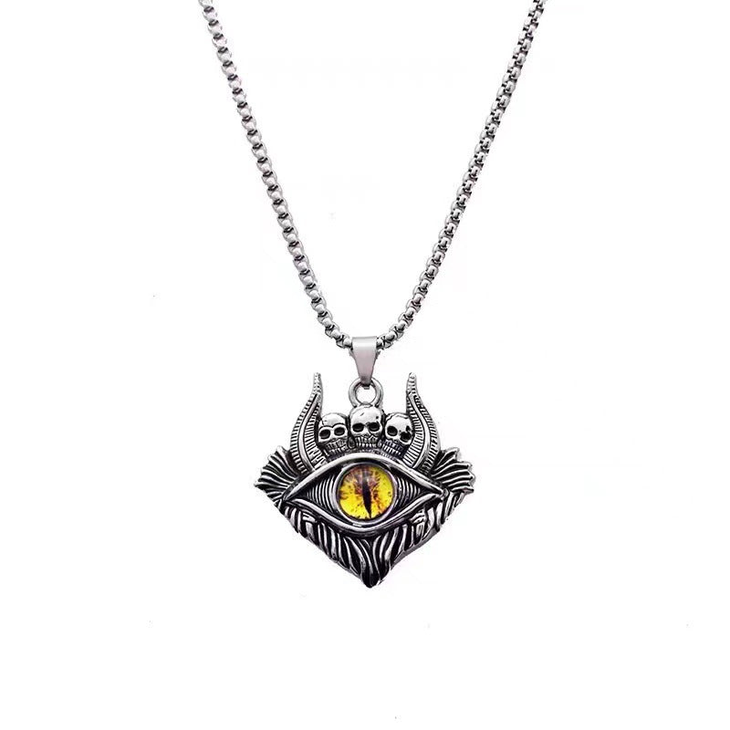 Wholesale Fashion  Hip-Hop Necklace for Men, Personalized Punk Style Steel Chain Pendan
